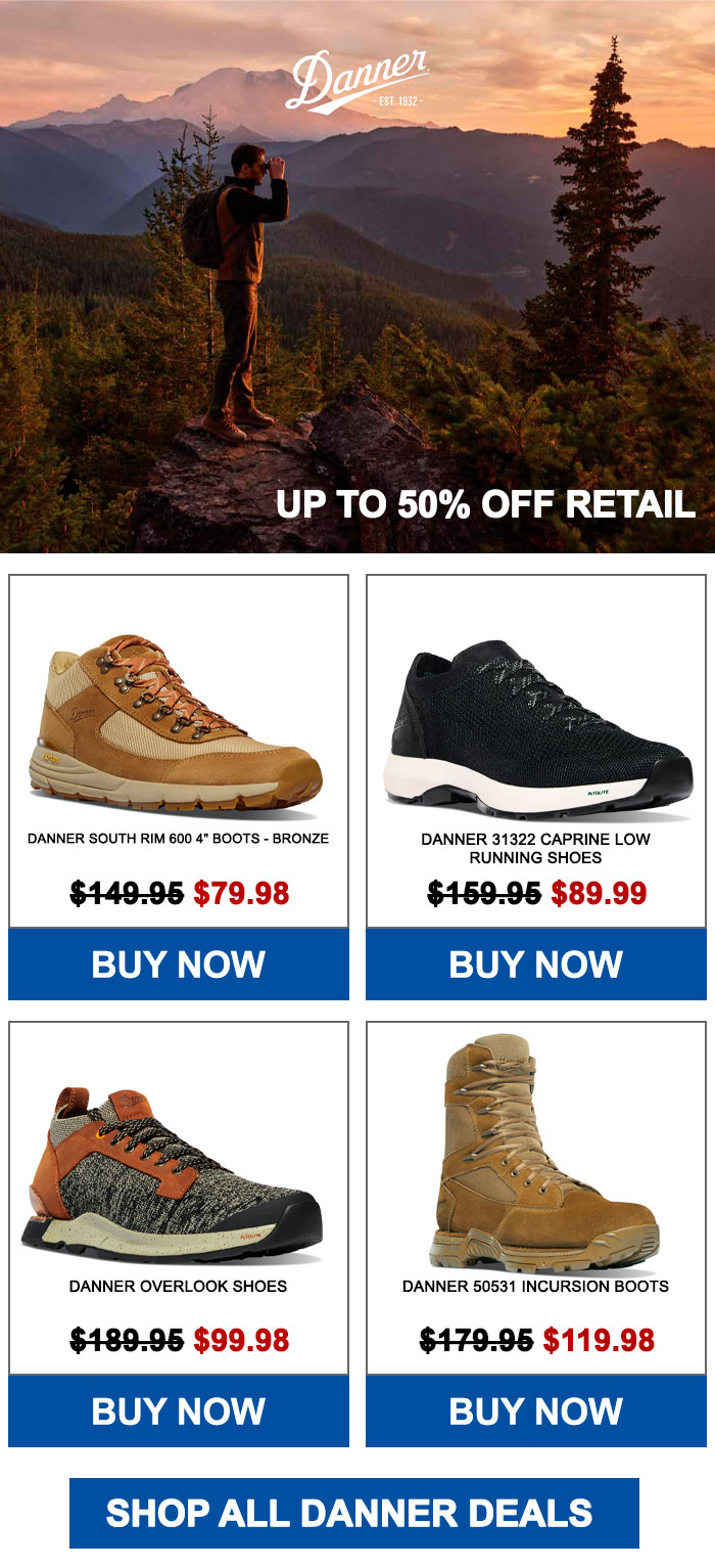 Danner Footwear Deals Limited Quantities